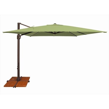 Simplyshade SimplyShade 10 ft. Bali Pro Square Rotating Cantilever Umbrella with Lights  Ginkgo SSAD45SL-10SQ00-A54011